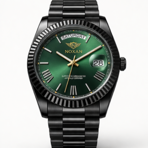 Luxury Stainless Steel Watch for Men – Green Dial Day-Date Collection