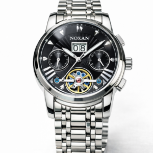 Noxan Luxury Tourbillon Automatic Mechanical Watch for Men – Waterproof Luminous Hands Skeleton Dial Stainless Steel Wristwatch