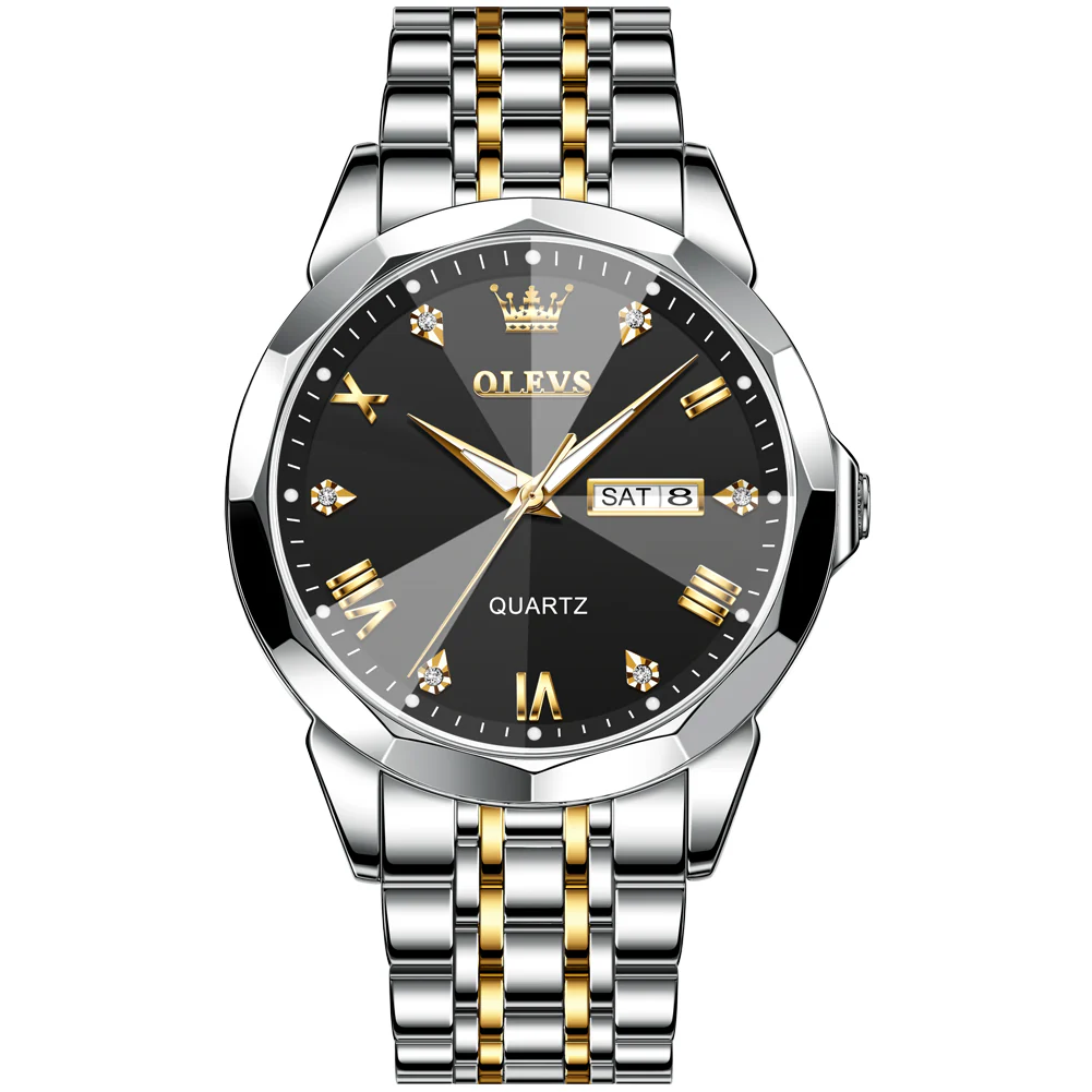 OLEVS 9931 Watches for Men Diamond Dress Luxury Casual Fashion Wrist Watch Waterproof Luminou