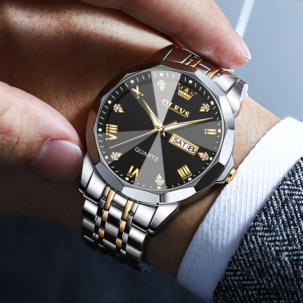 OLEVS 9931 Watches for Men Diamond Dress Luxury Casual Fashion Wrist Watch Waterproof Luminou - Image 2